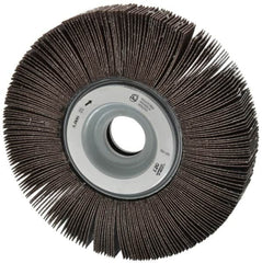 Merit Abrasives - 6" Diam, 120 Grit Aluminum Oxide Unmounted Flap Wheel - 1" Hole, 1" Wide, Coated, Fine Grade, 6,000 Max RPM , Cloth Backing - Exact Tooling