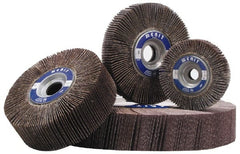 Merit Abrasives - 3-1/2" Diam, 60 Grit Aluminum Oxide Unmounted Flap Wheel - 5/8" Hole, 1-1/2" Wide, Coated, Medium Grade, 30,,000 Max RPM , Cloth Backing - Exact Tooling