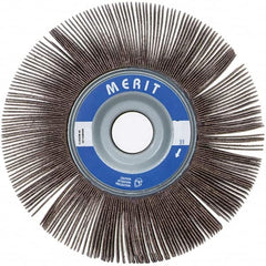 Merit Abrasives - 4" Diam, 40 Grit Ceramic Unmounted Flap Wheel - 5/8" Hole, 1" Wide, Coated, Coarse Grade, 12,000 Max RPM , Cloth Backing - Exact Tooling