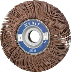 Merit Abrasives - 6" Diam, 150 Grit Aluminum Oxide Unmounted Flap Wheel - 1" Hole, 1" Wide, Coated, Very Fine Grade, 6,000 Max RPM , Cloth Backing - Exact Tooling