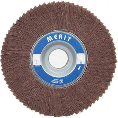 Merit Abrasives - 6" Diam, 240 Grit Ceramic Unmounted Flap Wheel - 1" Hole, 3" Wide, Coated, Very Fine Grade, 6,000 Max RPM , Cloth Backing - Exact Tooling