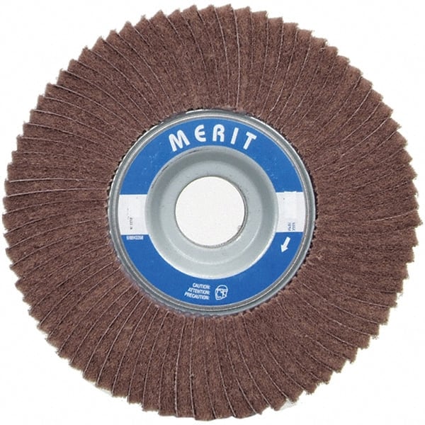 Merit Abrasives - 6" Diam, 60 Grit Ceramic Unmounted Flap Wheel - 1" Hole, 3" Wide, Coated, Medium Grade, 6,000 Max RPM , Cloth Backing - Exact Tooling