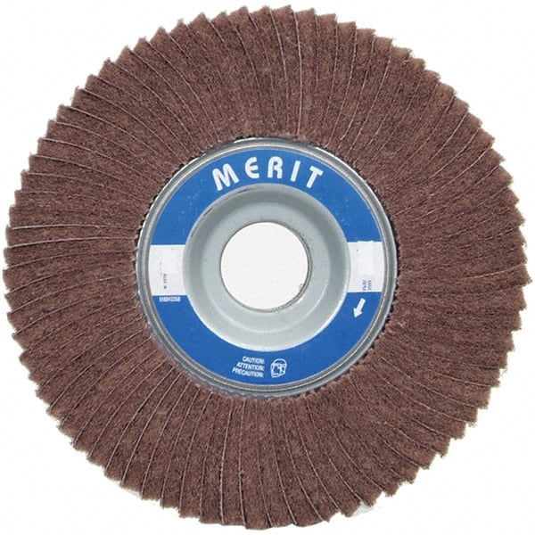 Merit Abrasives - 6" Diam, 80 Grit Ceramic Unmounted Flap Wheel - 1" Hole, 3" Wide, Coated, Medium Grade, 6,000 Max RPM , Cloth Backing - Exact Tooling