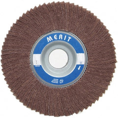 Merit Abrasives - 6" Diam, 80 Grit Ceramic Unmounted Flap Wheel - 1" Hole, 3" Wide, Coated, Medium Grade, 6,000 Max RPM , Cloth Backing - Exact Tooling