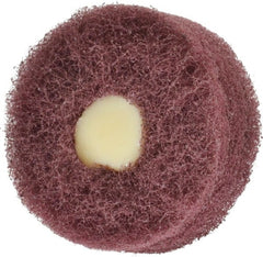 Merit Abrasives - 2" Diam, Medium Mounted Scrubber Buffing Wheel - 3 Ply, Very Fine Grade, 1/4" Shank Diam, 12,000 RPM - Exact Tooling