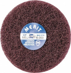 Merit Abrasives - 4" Diam, Medium Mounted Scrubber Buffing Wheel - 2 Ply, Medium Grade, 1/4" Shank Diam, 6,000 RPM - Exact Tooling