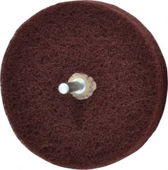 Merit Abrasives - 4" Diam, Medium Mounted Scrubber Buffing Wheel - 3 Ply, Very Fine Grade, 1/4" Shank Diam, 6,000 RPM - Exact Tooling