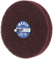 Merit Abrasives - 5" Diam, Medium Mounted Scrubber Buffing Wheel - 3 Ply, Very Fine Grade, 1/4" Shank Diam, 4,000 RPM - Exact Tooling