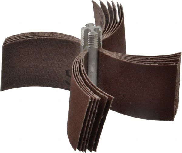 Merit Abrasives - 120 Grit, Coated, Aluminum Oxide Bore Polisher - Fine Grade, 15,000 RPM, Polishes Bores with 2-1/2 to 3" Diam - Exact Tooling