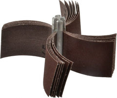 Merit Abrasives - 120 Grit, Coated, Aluminum Oxide Bore Polisher - Fine Grade, 15,000 RPM, Polishes Bores with 2-1/2 to 3" Diam - Exact Tooling