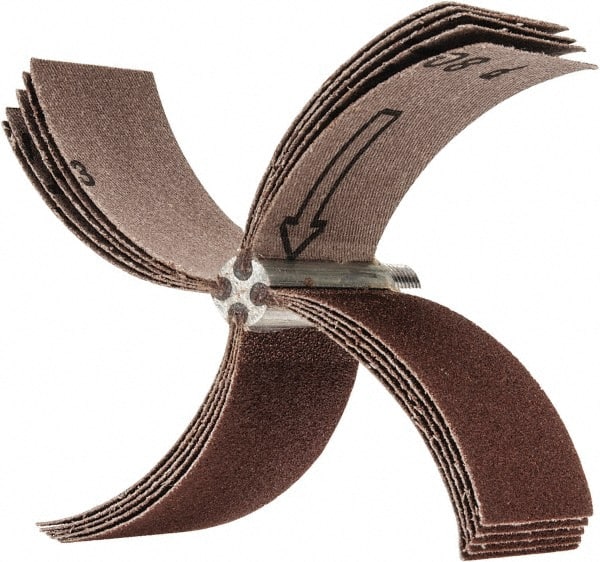 Merit Abrasives - 80 Grit, Coated, Aluminum Oxide Bore Polisher - Medium Grade, 10,000 RPM, Polishes Bores with 3-1/8 to 4" Diam - Exact Tooling