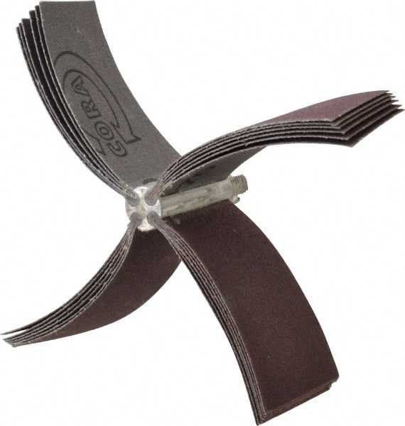 Merit Abrasives - 120 Grit, Coated, Aluminum Oxide Bore Polisher - Fine Grade, 10,000 RPM, Polishes Bores with 3-1/8 to 4" Diam - Exact Tooling