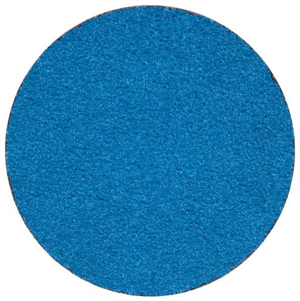Merit Abrasives - 2" Disc Diam, 60 Grit, Zirconia Alumina Quick Change Disc - Type R Attaching System, Coated, Blue, Medium Grade, 30,000 RPM - Exact Tooling