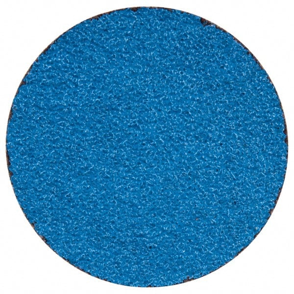 Merit Abrasives - 2" Disc Diam, 50 Grit, Zirconia Alumina Quick Change Disc - Type R Attaching System, Coated, Blue, Coarse Grade, 30,000 RPM - Exact Tooling