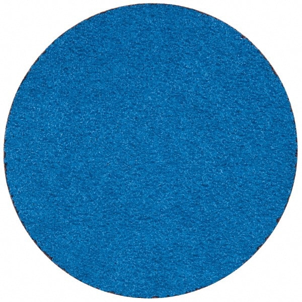 Merit Abrasives - 3" Disc Diam, 50 Grit, Zirconia Alumina Quick Change Disc - Type R Attaching System, Coated, Blue, Coarse Grade, 20,000 RPM - Exact Tooling