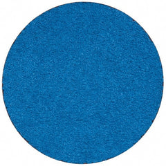 Merit Abrasives - 3" Disc Diam, 50 Grit, Zirconia Alumina Quick Change Disc - Type R Attaching System, Coated, Blue, Coarse Grade, 20,000 RPM - Exact Tooling