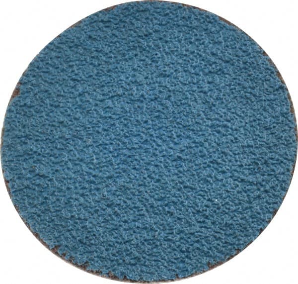 Merit Abrasives - 1-1/2" Disc Diam, 60 Grit, Zirconia Alumina Quick Change Disc - Type R Attaching System, Coated, Blue, Medium Grade, 30,000 RPM - Exact Tooling