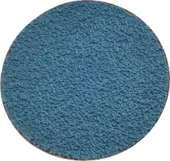 Merit Abrasives - 1-1/2" Disc Diam, 60 Grit, Zirconia Alumina Quick Change Disc - Type R Attaching System, Coated, Blue, Medium Grade, 30,000 RPM - Exact Tooling