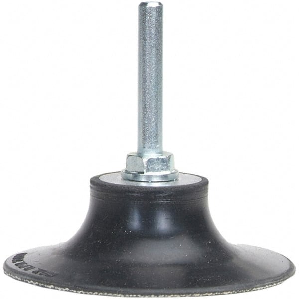 Merit Abrasives - 3" Diam Quick-Change Type S Disc Backing Pad - 1/4" Shank Diam, Soft Density, 20,000 RPM, Power-Lock Type 2 Compatible - Exact Tooling