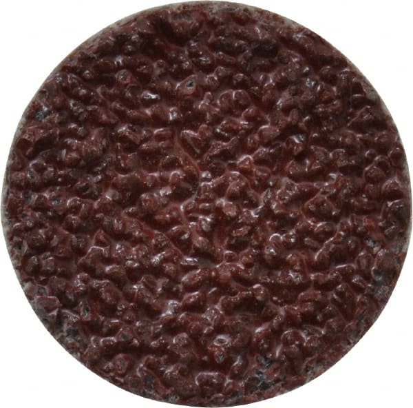 Merit Abrasives - 3/4" Disc Diam, 36 Grit, Aluminum Oxide Quick Change Disc - Type S Attaching System, Coated, Maroon, Very Coarse Grade, 40,000 RPM - Exact Tooling