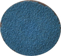 Merit Abrasives - 1-1/2" Disc Diam, 60 Grit, Zirconia Alumina Quick Change Disc - Type S Attaching System, Coated, Blue, Medium Grade, 30,000 RPM - Exact Tooling