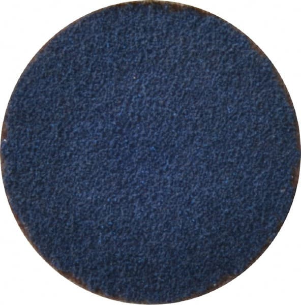 Merit Abrasives - 1-1/2" Disc Diam, 80 Grit, Zirconia Alumina Quick Change Disc - Type S Attaching System, Coated, Blue, Medium Grade, 30,000 RPM - Exact Tooling