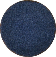 Merit Abrasives - 1-1/2" Disc Diam, 80 Grit, Zirconia Alumina Quick Change Disc - Type S Attaching System, Coated, Blue, Medium Grade, 30,000 RPM - Exact Tooling