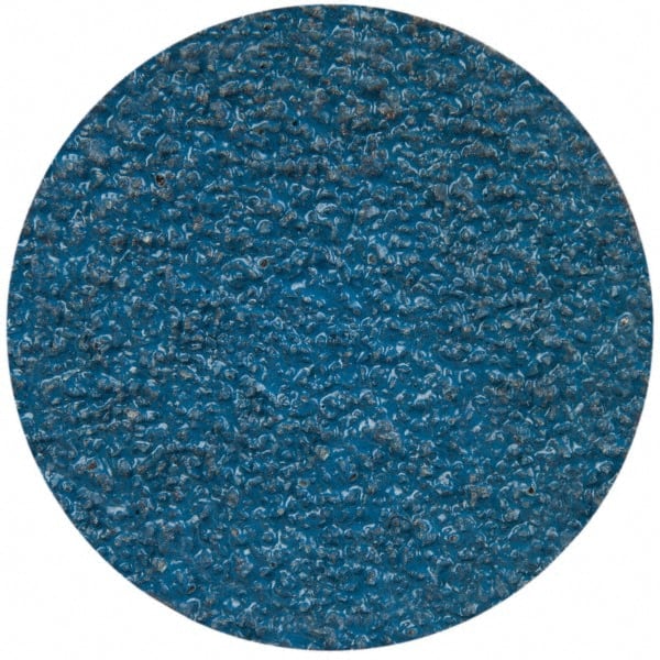 Merit Abrasives - 2" Disc Diam, 36 Grit, Zirconia Alumina Quick Change Disc - Type S Attaching System, Coated, Blue, Very Coarse Grade, 30,000 RPM - Exact Tooling