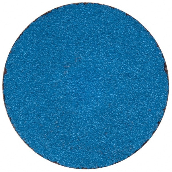 Merit Abrasives - 2" Disc Diam, 80 Grit, Zirconia Alumina Quick Change Disc - Type S Attaching System, Coated, Blue, Medium Grade, 30,000 RPM - Exact Tooling