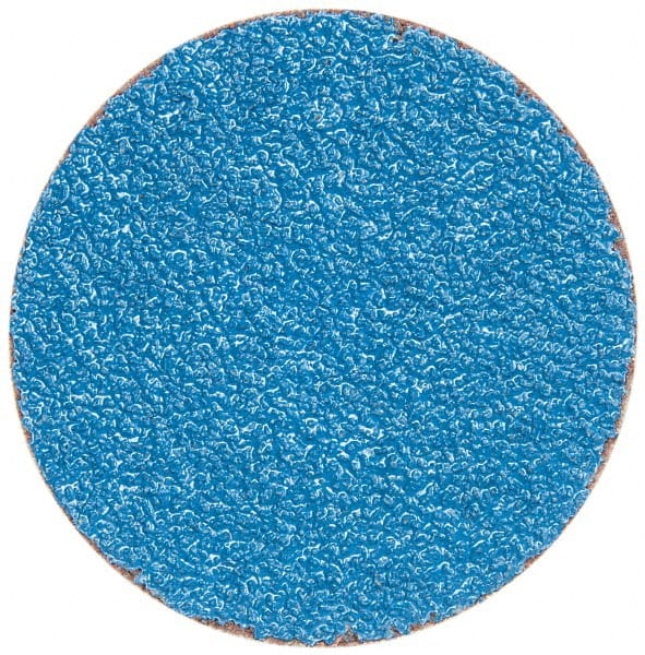 Merit Abrasives - 3" Disc Diam, 36 Grit, Zirconia Alumina Quick Change Disc - Type S Attaching System, Coated, Blue, Very Coarse Grade, 20,000 RPM - Exact Tooling