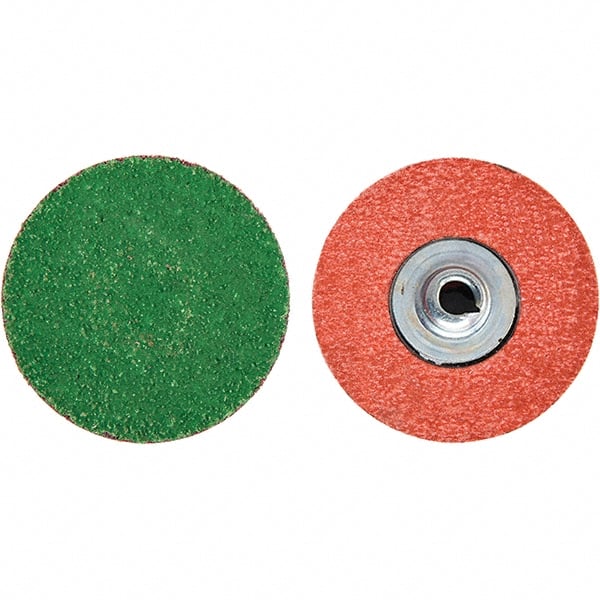 Merit Abrasives - 3" Disc Diam, 40 Grit, Zirconia Alumina Quick Change Disc - Type S Attaching System, Coated, Blue, Coarse Grade, 20,000 RPM - Exact Tooling