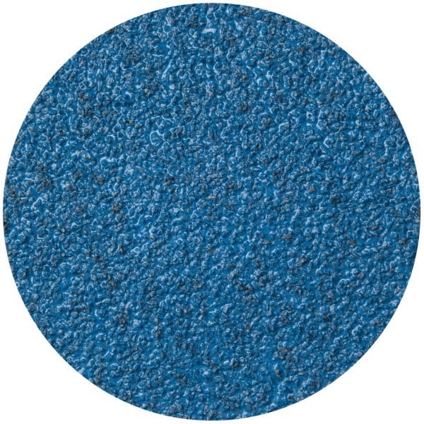 Merit Abrasives - 3" Disc Diam, 36 Grit, Zirconia Alumina Quick Change Disc - Type R Attaching System, Coated, Blue, Very Coarse Grade, 20,000 RPM - Exact Tooling