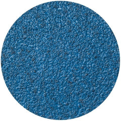 Merit Abrasives - 3" Disc Diam, 36 Grit, Zirconia Alumina Quick Change Disc - Type R Attaching System, Coated, Blue, Very Coarse Grade, 20,000 RPM - Exact Tooling