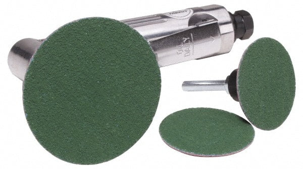 Merit Abrasives - 1" Disc Diam, 60 Grit, Zirconia Alumina Quick Change Disc - Type R Attaching System, Coated, Green, Medium Grade, 40,000 RPM, R801 Series - Exact Tooling