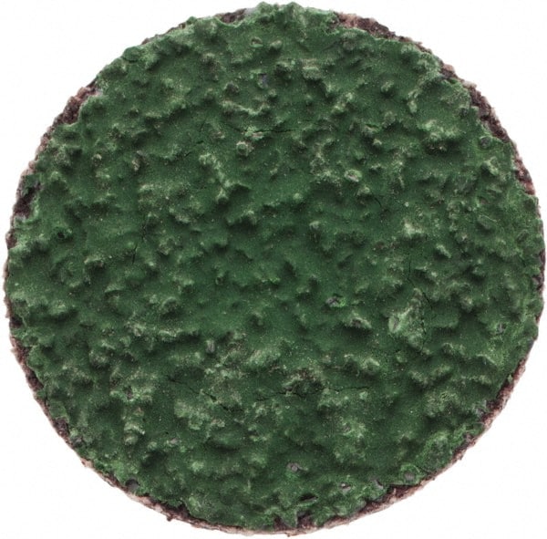 Merit Abrasives - 1" Disc Diam, 40 Grit, Zirconia Alumina Quick Change Disc - Type R Attaching System, Coated, Green, Coarse Grade, 40,000 RPM, R801 Series - Exact Tooling
