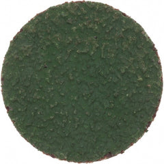 Merit Abrasives - 1" Disc Diam, 50 Grit, Zirconia Alumina Quick Change Disc - Type R Attaching System, Coated, Green, Coarse Grade, 40,000 RPM, R801 Series - Exact Tooling