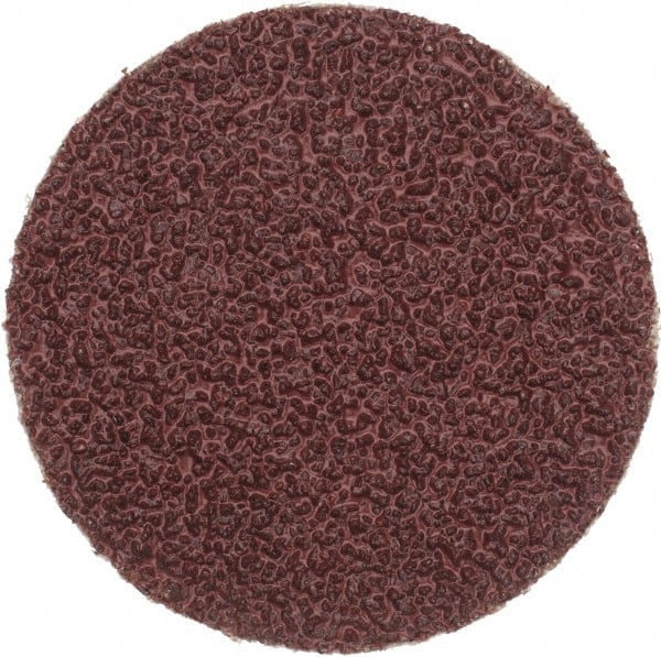 Merit Abrasives - 2" Diam, 36 Grit Aluminum Oxide Adhesive PSA Disc - Very Coarse, Black, Cloth Backing, Flexible - Exact Tooling