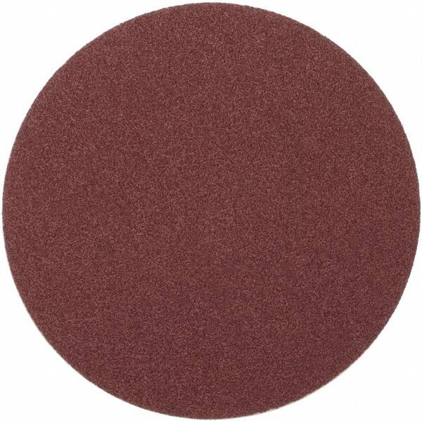Merit Abrasives - 8" Diam, 40 Grit Aluminum Oxide Adhesive PSA Disc - Very Coarse, Black, Cloth Backing, Flexible - Exact Tooling