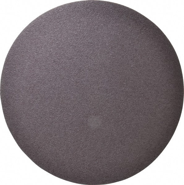 Merit Abrasives - 12" Diam, 36 Grit Aluminum Oxide Adhesive PSA Disc - Very Coarse, Black, Cloth Backing, Flexible - Exact Tooling
