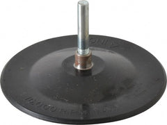 Merit Abrasives - 4" Diam Adhesive/PSA Disc Backing Pad - 1/4" Shank Diam, 6,000 RPM - Exact Tooling