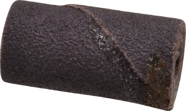 Merit Abrasives - 3/4" Max Roll Diam x 1-1/2" OAL, 80 Grit Aluminum Oxide Straight Cartridge Roll - 1/4" Pilot Hole Diam, Medium Grade - Exact Tooling