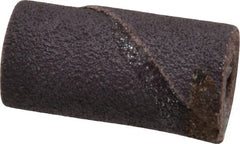 Merit Abrasives - 3/4" Max Roll Diam x 1-1/2" OAL, 80 Grit Aluminum Oxide Straight Cartridge Roll - 1/4" Pilot Hole Diam, Medium Grade - Exact Tooling