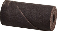 Merit Abrasives - 3/4" Max Roll Diam x 1-1/2" OAL, 120 Grit Aluminum Oxide Straight Cartridge Roll - 1/4" Pilot Hole Diam, Fine Grade - Exact Tooling