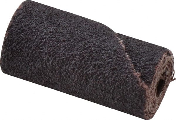 Merit Abrasives - 3/4" Max Roll Diam x 1-1/2" OAL, 60 Grit Aluminum Oxide Straight Cartridge Roll - 1/4" Pilot Hole Diam, Medium Grade - Exact Tooling