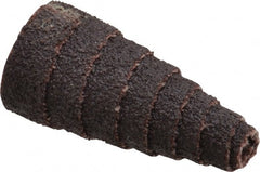 Merit Abrasives - 1-1/2" Long x 3/4" Diam, Aluminum Oxide, Full Taper Cartridge Roll - 60 Grit, 3/16" Pilot Hole Diam, Medium Grade - Exact Tooling