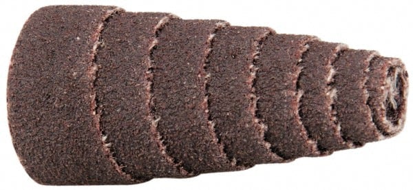 Merit Abrasives - 1-1/2" Long x 3/4" Diam, Aluminum Oxide, Full Taper Cartridge Roll - 80 Grit, 3/16" Pilot Hole Diam, Medium Grade - Exact Tooling