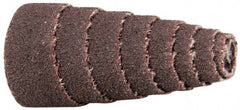 Merit Abrasives - 1-1/2" Long x 3/4" Diam, Aluminum Oxide, Full Taper Cartridge Roll - 80 Grit, 3/16" Pilot Hole Diam, Medium Grade - Exact Tooling