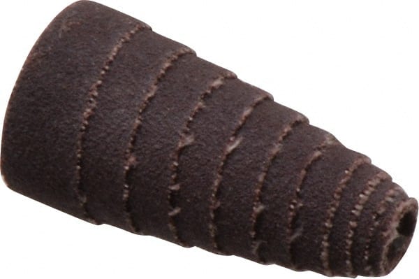 Merit Abrasives - 1-1/2" Long x 3/4" Diam, Aluminum Oxide, Full Taper Cartridge Roll - 120 Grit, 3/16" Pilot Hole Diam, Fine Grade - Exact Tooling