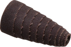 Merit Abrasives - 1-1/2" Long x 3/4" Diam, Aluminum Oxide, Full Taper Cartridge Roll - 120 Grit, 3/16" Pilot Hole Diam, Fine Grade - Exact Tooling