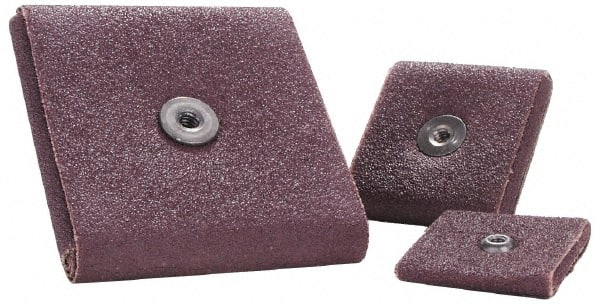Merit Abrasives - 120 Grit, Fine Grade, Aluminum Oxide Square Pad - 3" Long x 3" Wide x 1/4" Thick, 12,000 Max RPM - Exact Tooling